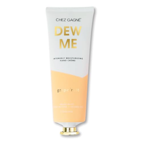 Chez Gagné Vegan Hand Cream for Dry Hands - Dew Me - Grapefruit 3.4oz Non-Greasy Moisturizing Hand Lotion - Made in California - Paraben, Sulfate & Phthalate Free - Flirty Funny Gift