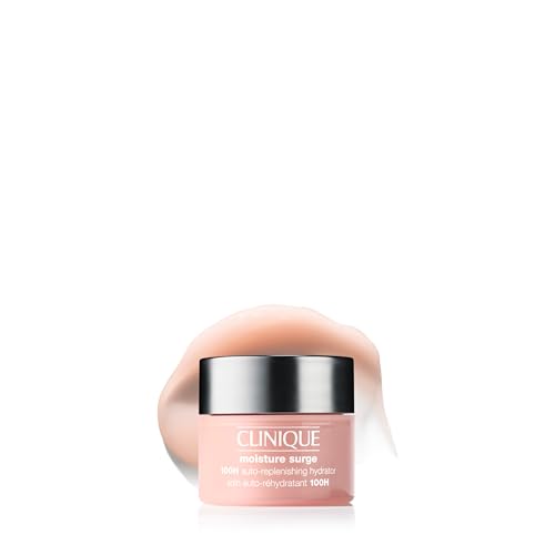 Clinique Moisture Surge 100H Auto-Replenishing Hydrator Oil Free Face Moisturizer | With Hyaluronic Acid, Aloe Bioferment and Vitamins C + E | Hydrating + Moisturizing, Mini Travel Size, 0.5 Fl Oz