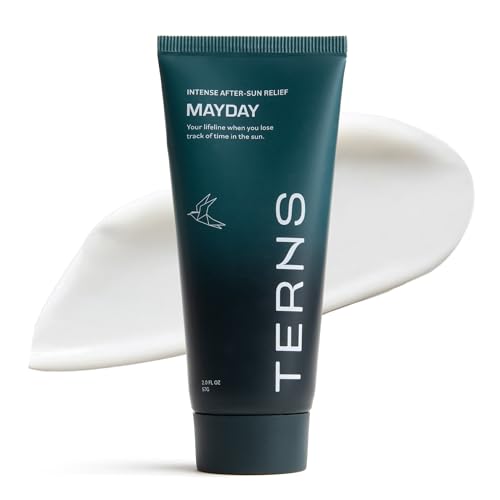 TERNS Mayday Intensive After Sun Gel Cream, Cooling Skin Care for Sunburn Relief, 3X Marine Bioactive Complex with Niacinamide, Squalane, Shea Butter & Aloe, Travel Size, Fragrance Free, 2 Fl Oz
