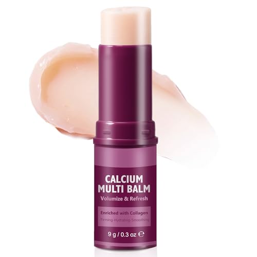 REBODUM Calcium Volume Multi Balm Stick - Solid Skincare Stick with Calcium & Collagen, 72H Anti-Aging Moisturizer for Face, Neck, Décolleté to Firm Skin & Reduce Wrinkles, Portable Balm, 1PC