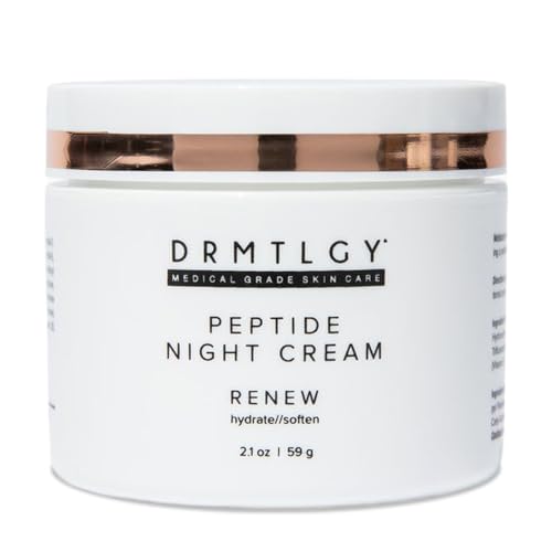 DRMTLGY Peptide Night Cream, Anti-Aging Face Moisturizer with Ceramides & Peptides, Hydrating & Firming Night Cream for All Skin Types (2 oz)