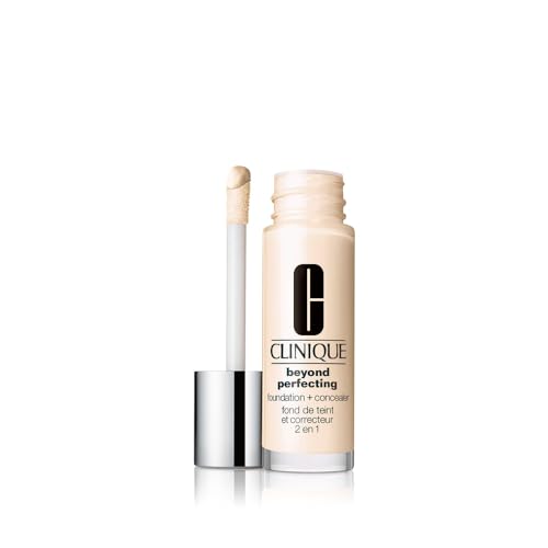Clinique Beyond Perfecting Lightweight Liquid Foundation + Concealer For Dry Combination to Oily Skin Types | Full Coverage + Natural Matte Finish, Custard, 1 Fl Oz