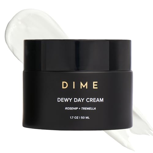DIME Beauty Dewy Day Cream - Anti-Aging Hydrating Face Moisturizer with Rosehip Oil, Ceramides and Snow Mushroom for Dry and Combination Skin, Vegan and Cruelty-Free, 1.7 oz / 50 ml