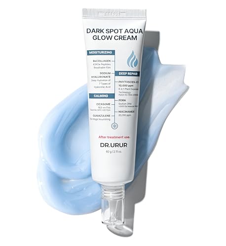 DR.URUR Glacier Blue Relief Cream - 99.9% Guaiazulene, Daily Face Moisturizer for Cooling & Redness with PDRN, Niacinamide & Centella Exosome, Korean Skincare, 2.11 Fl Oz