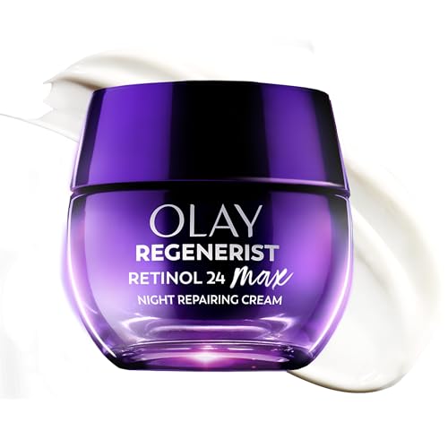 Olay Retinol Night Cream for Women, MAX, Anti-Aging Face Mousturizer, Fragrance-Free, Non Greasy - Anti-Wrinkle, Smooth Fine Lines, Hydrating Skin Care - Triple Collagen Cream, Niacinamide, 1.7oz