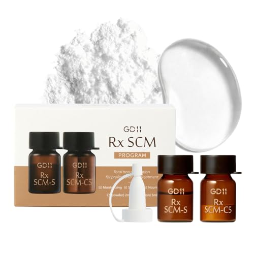 GD11 SCM 2-Step Exosome Ampoule, Freeze-Dried Powder 0.07 fl oz + Moisture Activator 0.17 fl oz, With CICA, Panthenol & Ceramide, K-Beauty Gentle Skin Hydration, 1 Pair (5,000ppm Exosomes + Activator)