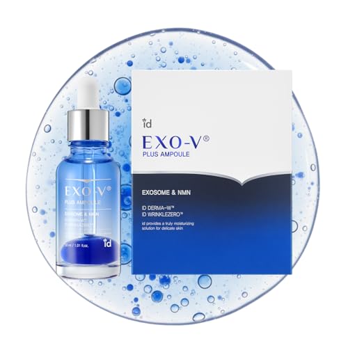 idplacosmetics EXO-V Plus Ampoule 1.01 fl.oz (30ml) – Korean Microneedling Serum for Smoother, Plumper Skin, 99.9% 100.4 nm Encapsulated Exosome + NMN, for Microneedle Roller (250µm)