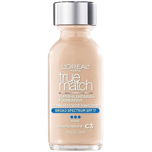 L’Oréal Paris Makeup True Match Super-Blendable Liquid Foundation, Creamy Natural C3, 1 Fl Oz,1 Count