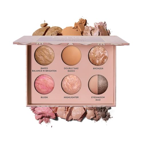 LAURA GELLER Baked Icons Complete Full Face Palette, Sand | All-in-One Makeup Palette with Baked Foundations, Blush, Bronzer, Highlighter, Eyeshadows | Coverage for Mature Skin | Travel-Friendly
