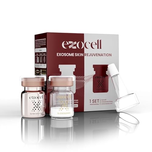 EXOCELL Exosomes for Skin Rejuvenation and Anti-Aging, 10 Billion Particles, 980K PPM, Korean Beauty Formula (X1 Exosomes + X2 HA Solution)