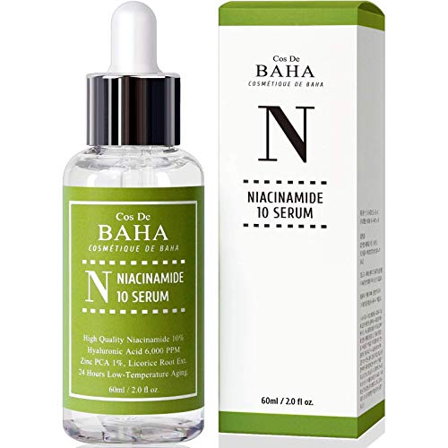 Cos De BAHA Niacinamide 10% Serum 2 Fl Oz – Zinc PCA, Hyaluronic Acid & Aloe for Balancing, Pore-Refining & Uneven Tone (60 ml)