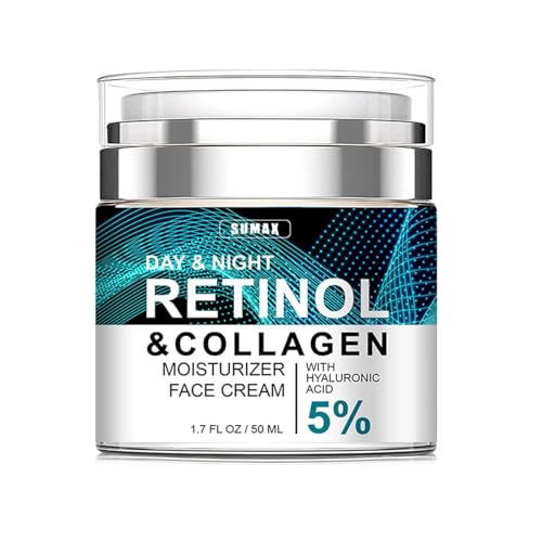 Advanced Retinol Collagen Cream for Face with 5% Hyaluronic Acid Anti-Aging Anti-Wrinkle Reduce Fine Lines Lifting and Firming For All Skin Types 1.7 fl.oz