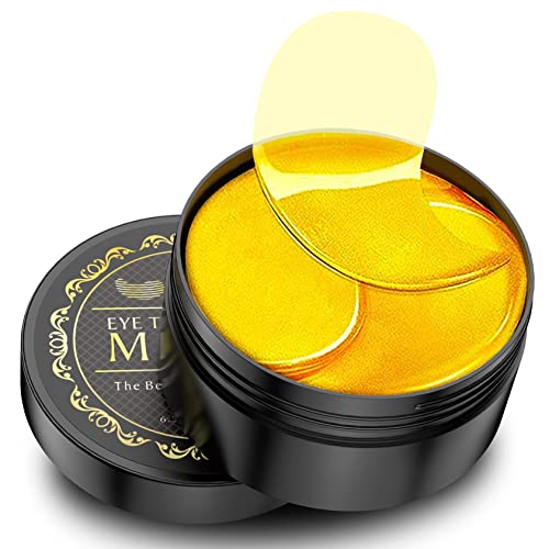 NAZANO 24K Gold Under Eye Patches - 60 Pack for Puffy Eyes, Dark Circles, Bags & Wrinkles with Collagen & Hyaluronic Acid - Eye Care Pads for Daily Skincare (Gold)