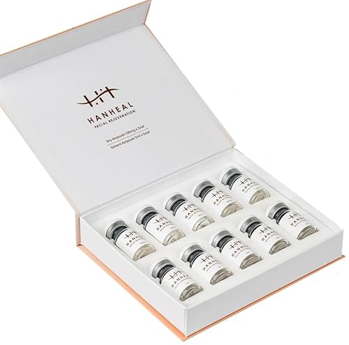 Hanheal Facial Exosome Skin Booster Ampuole, with Exosomes, Peptides, HA, & PDRN, Made in Korea, (5ml x 5 + 100mg x 5)