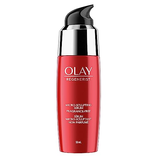 Olay Regenerist Micro Sculpting Serum, Fragrance Free Anti Aging Face Serum for Daily Use, Hydrating and Firming Facial Serum for Smoother Skin and Wrinkle Appearance, Lightweight Formula, 1.7 Fl Oz
